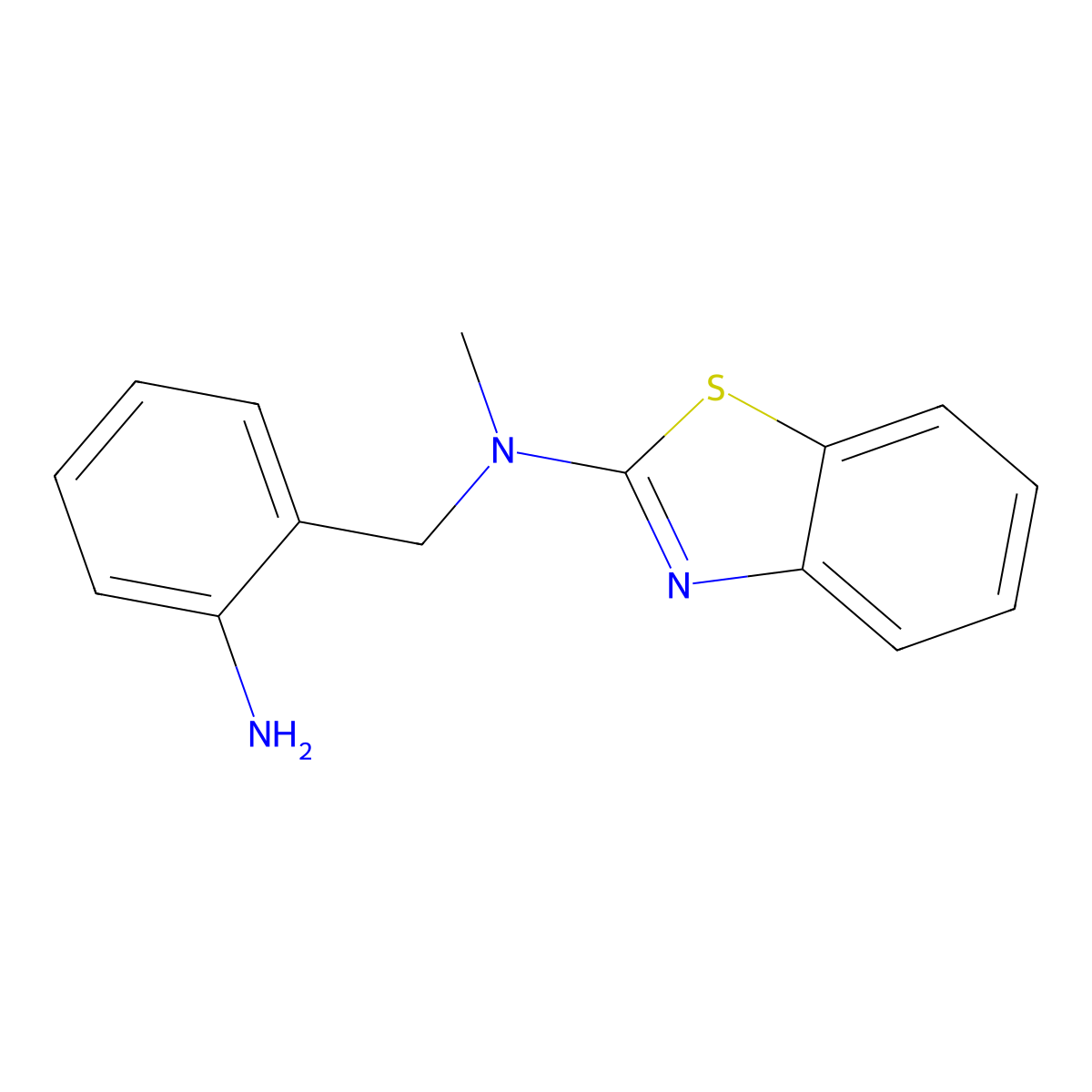 N-[(2-aminophenyl)methyl]-N-methyl-1,3-benzothiazol-2-amine molecular structure, CAS 1182913-84-3