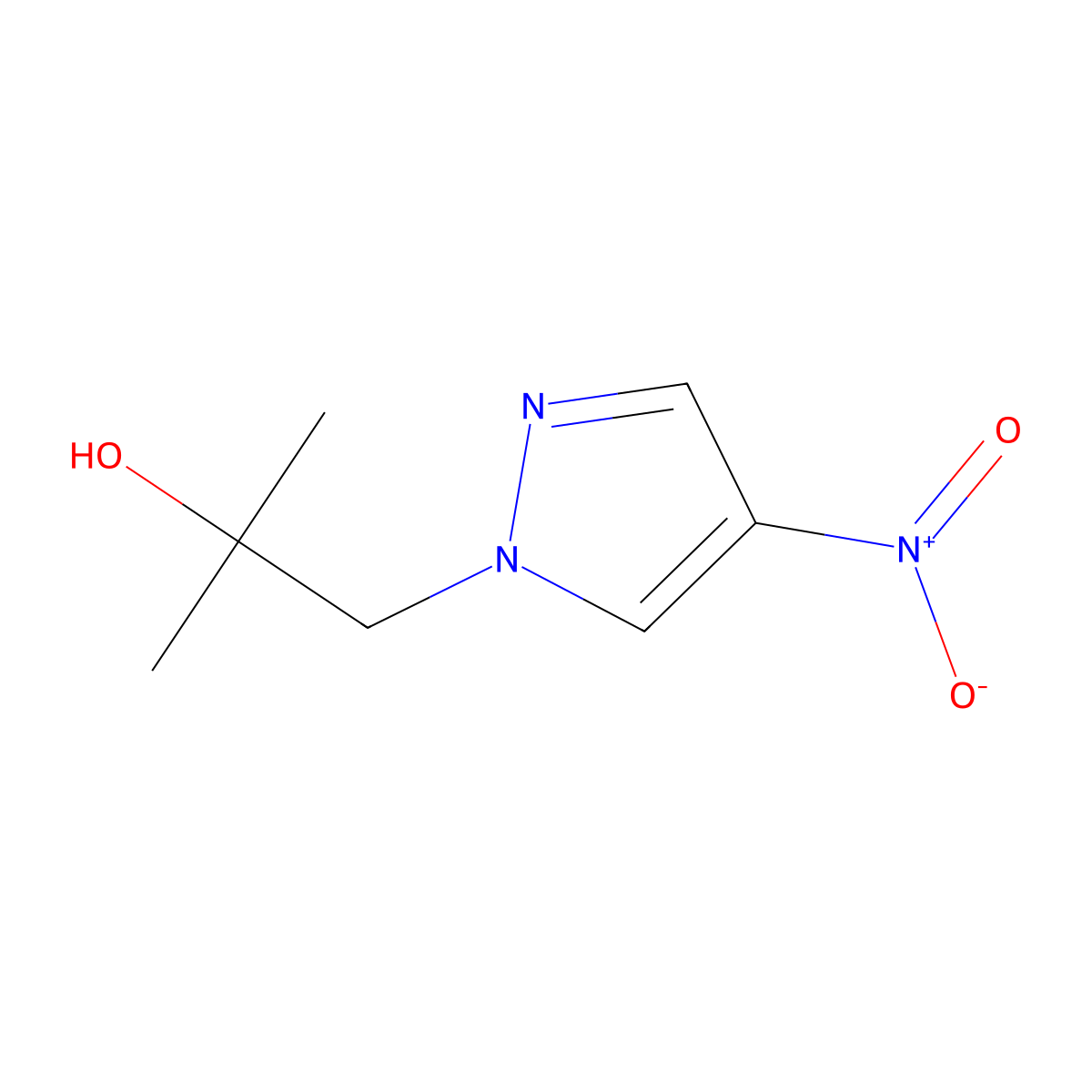 2-Methyl-1-(4-nitro-1H-pyrazol-1-yl)propan-2-ol molecular structure, CAS 1182917-01-6