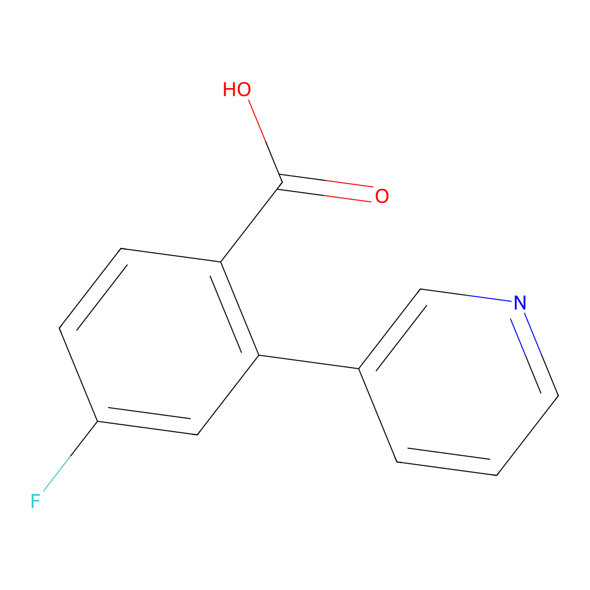 4-Fluoro-2-(pyridin-3-yl)benzoic acid molecular structure, CAS 1182917-59-4