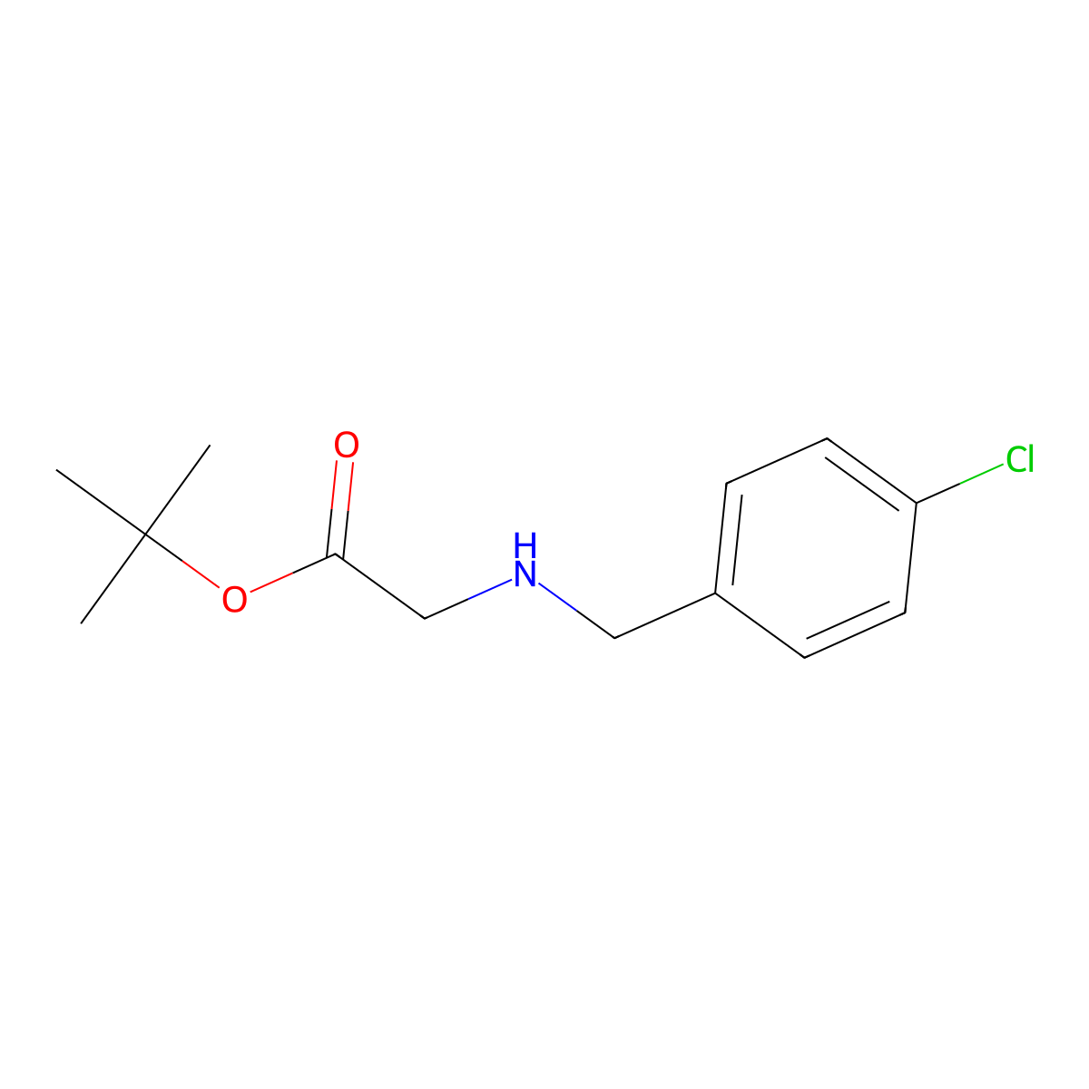 Tert-butyl 2-{[(4-chlorophenyl)methyl]amino}acetate molecular structure, CAS 1182917-82-3