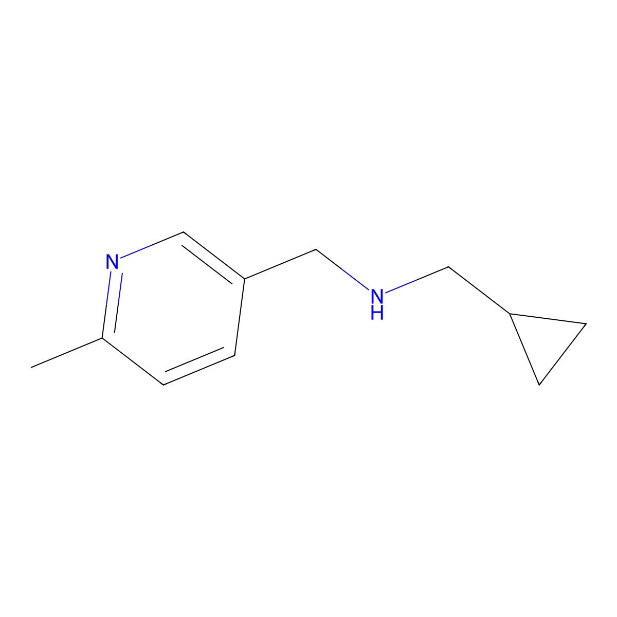 (Cyclopropylmethyl)[(6-methylpyridin-3-yl)methyl]amine molecular structure, CAS 1182919-86-3