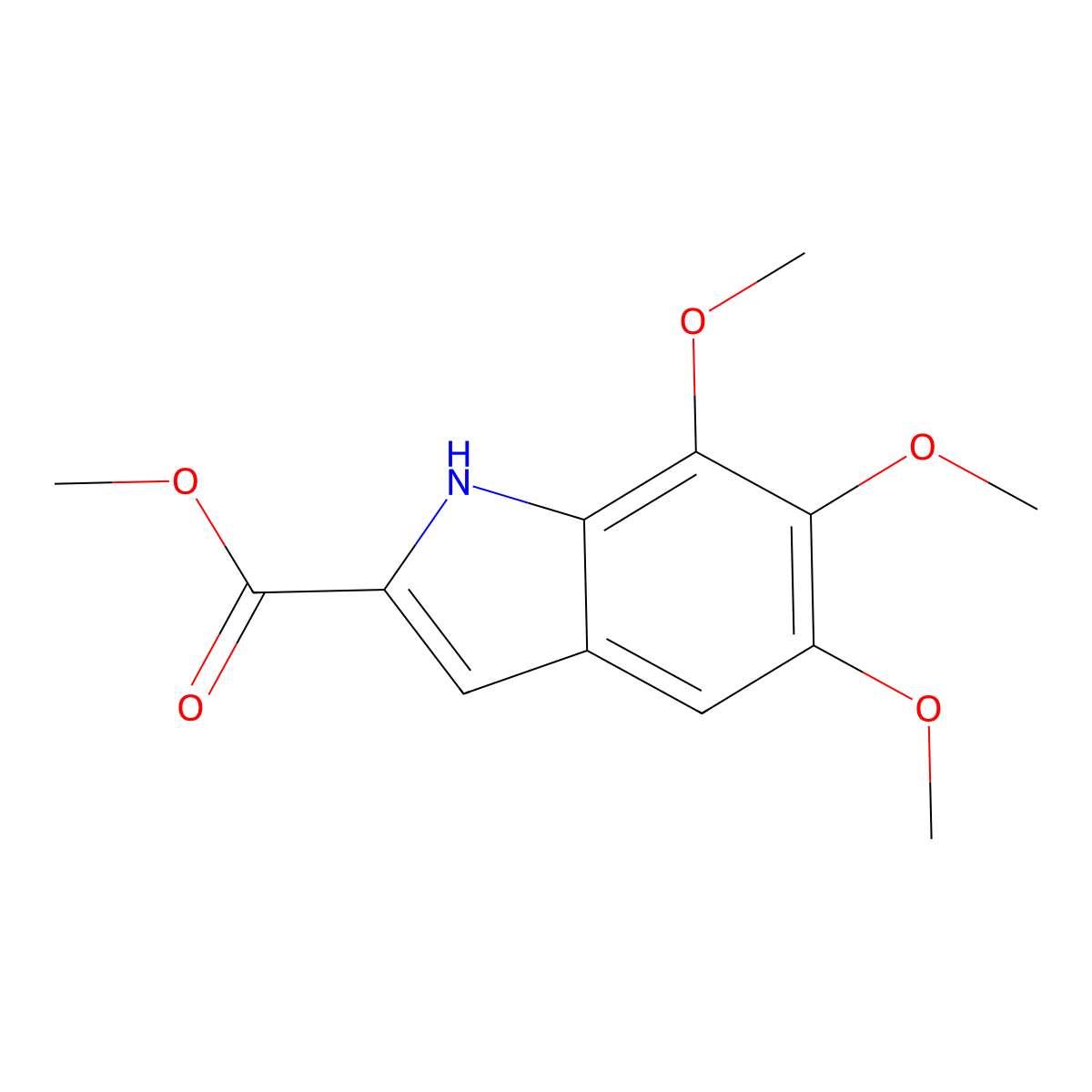 methyl 5,6,7-trimethoxy-1H-indole-2-carboxylate molecular structure, CAS 118292-37-8