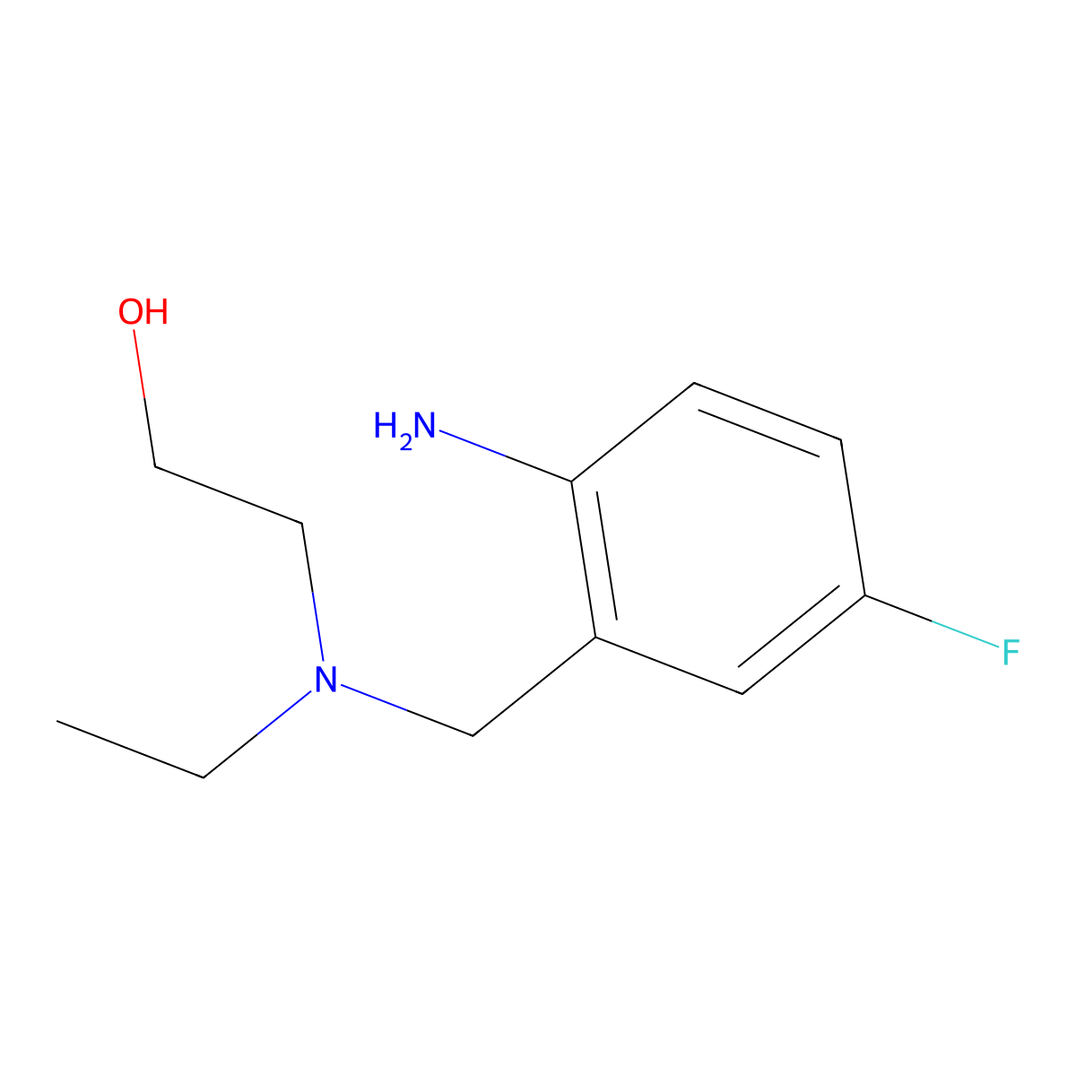 2-[(2-Amino-5-fluorobenzyl)(ethyl)amino]-1-ethanol molecular structure, CAS 1182922-91-3