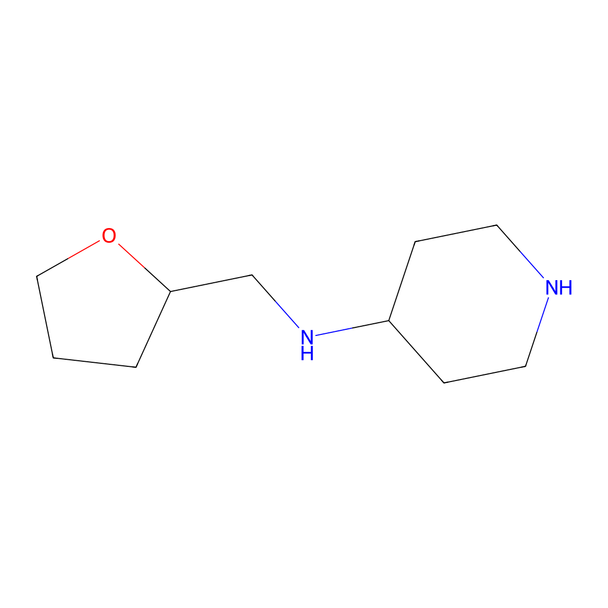 N-[(oxolan-2-yl)methyl]piperidin-4-amine molecular structure, CAS 1182923-11-0