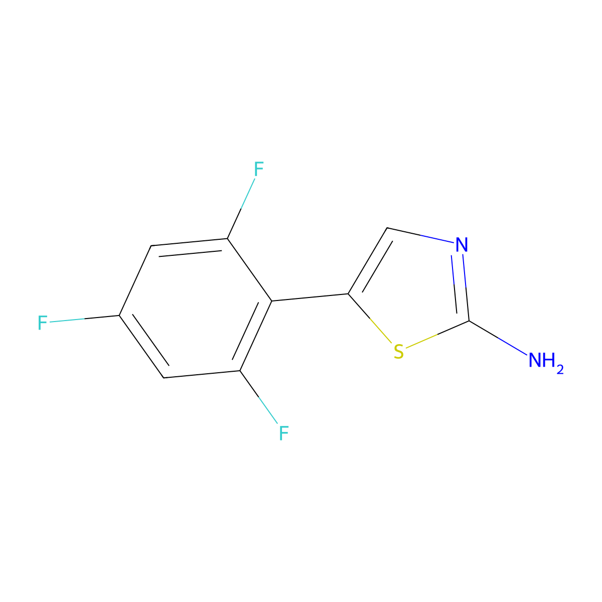 5-(2,4,6-Trifluorophenyl)thiazol-2-amine molecular structure, CAS 1182926-20-0