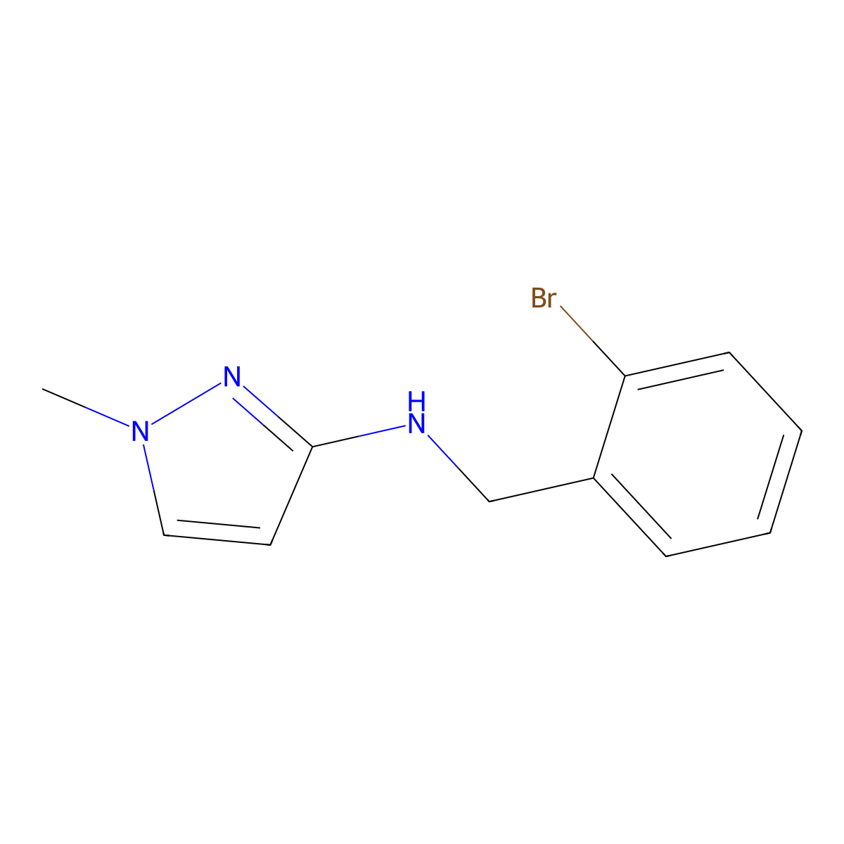 N-[(2-Bromophenyl)methyl]-1-methyl-1H-pyrazol-3-amine molecular structure, CAS 1182928-33-1
