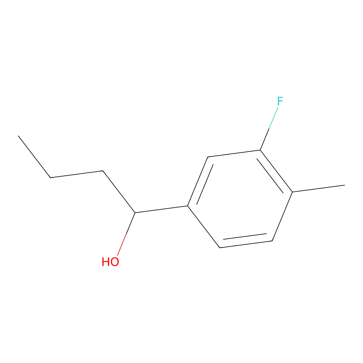 1-(3-Fluoro-4-methylphenyl)butan-1-ol molecular structure, CAS 1182929-42-5