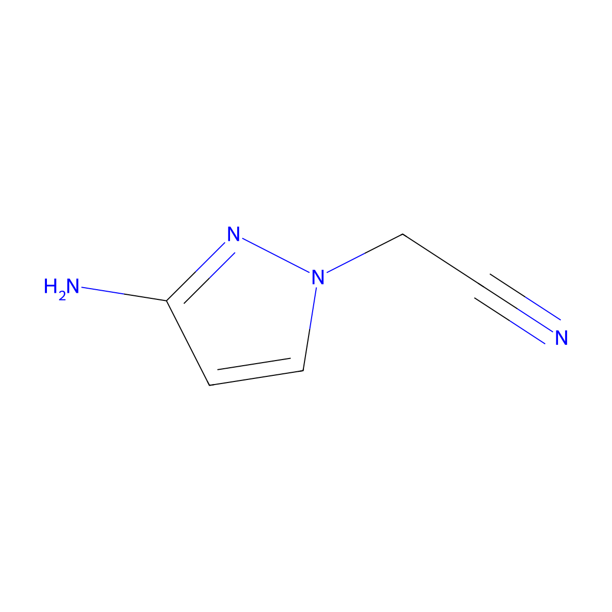 2-(3-amino-1H-pyrazol-1-yl)acetonitrile molecular structure, CAS 1182932-54-2