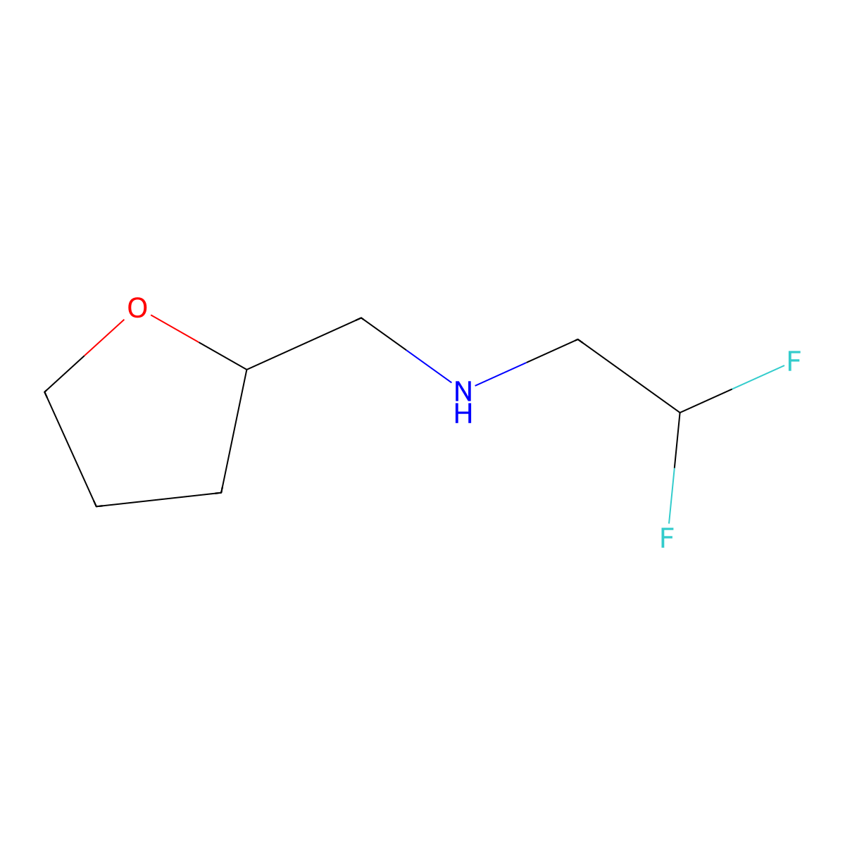 (2,2-Difluoroethyl)(oxolan-2-ylmethyl)amine molecular structure, CAS 1182935-72-3