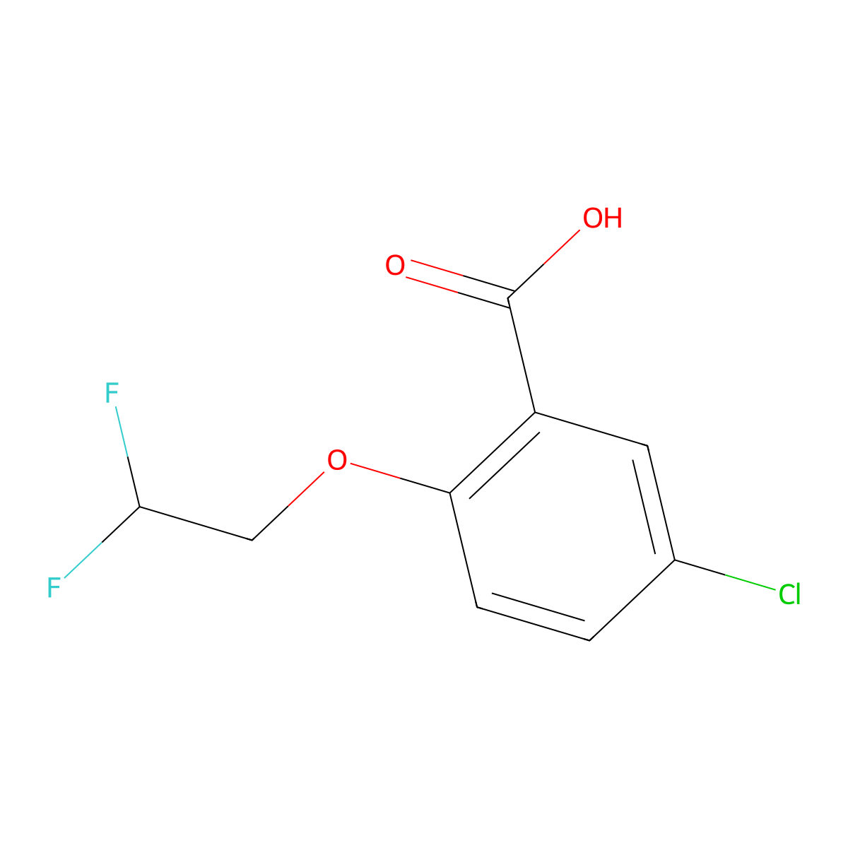 5-Chloro-2-(2,2-difluoroethoxy)benzoic acid molecular structure, CAS 1182937-89-8