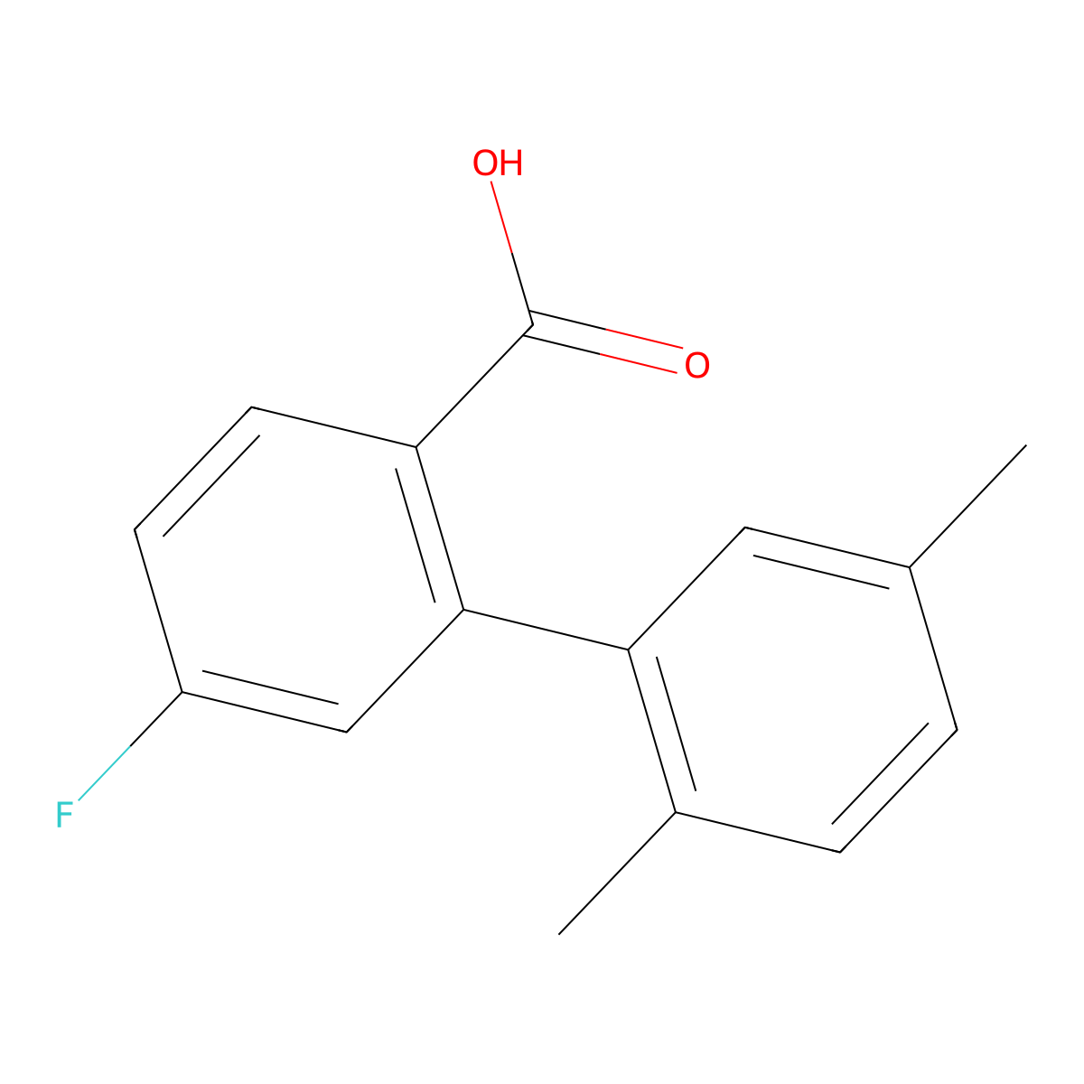 2-(2,5-Dimethylphenyl)-4-fluorobenzoic acid molecular structure, CAS 1182942-56-8