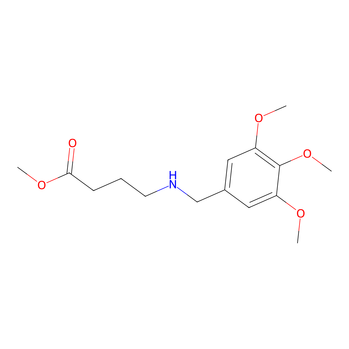 Methyl 4-[[(3,4,5-trimethoxyphenyl)methyl]amino]butanoate molecular structure, CAS 1182942-89-7