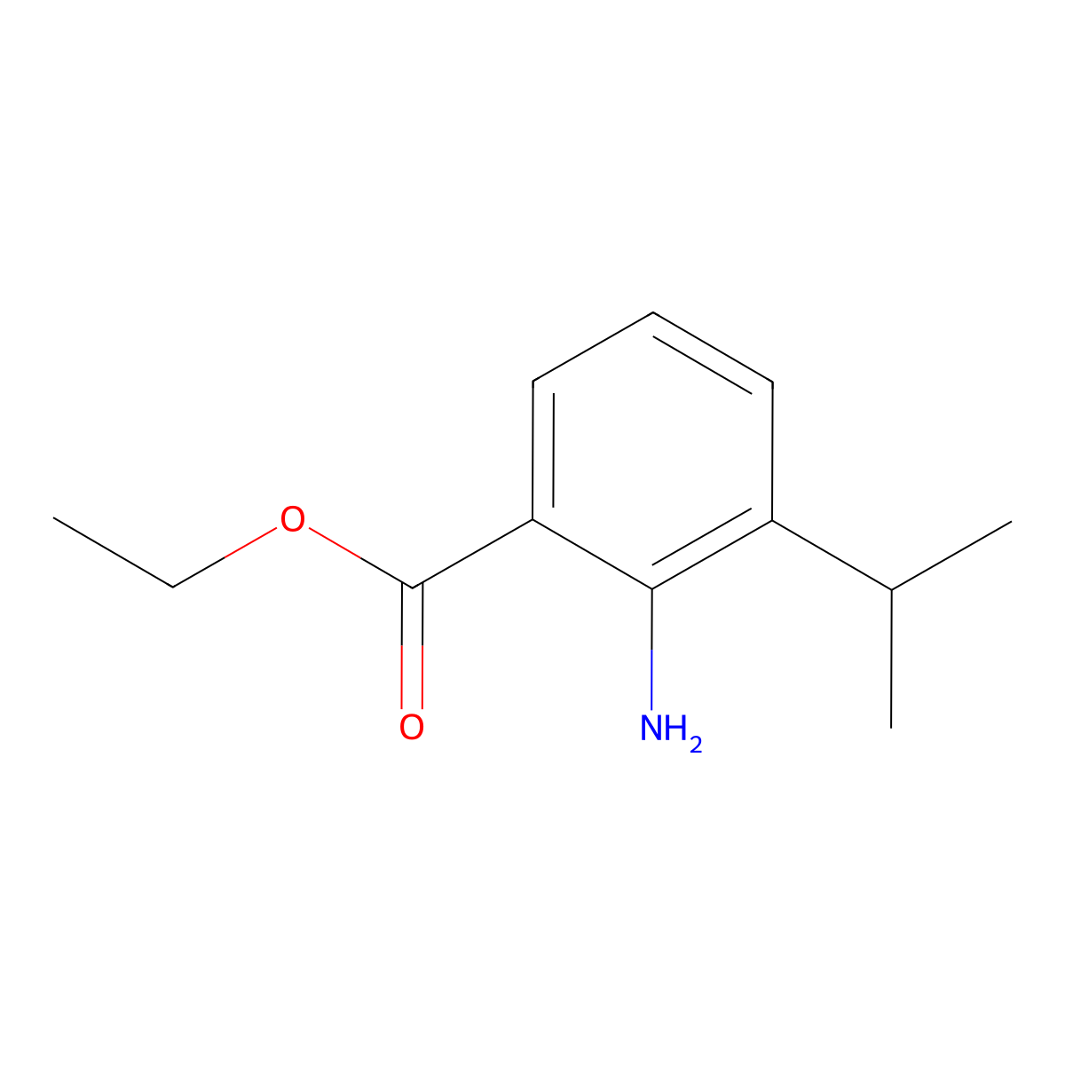 Ethyl 2-amino-3-(propan-2-yl)benzoate molecular structure, CAS 1182946-94-6
