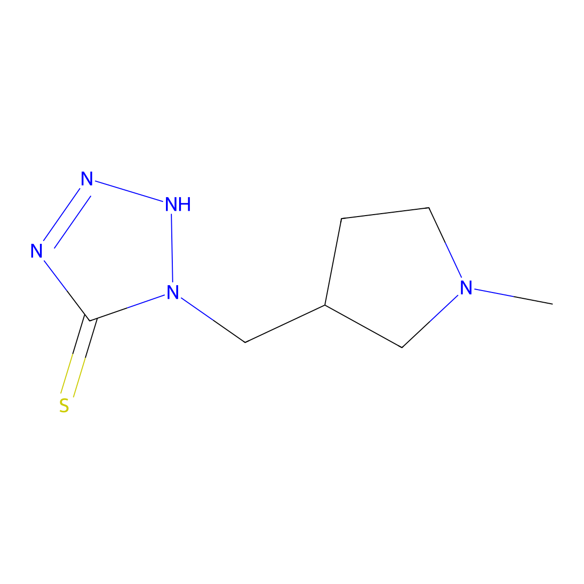 1-[(1-methylpyrrolidin-3-yl)methyl]-1H-1,2,3,4-tetrazole-5-thiol molecular structure, CAS 1182947-61-0