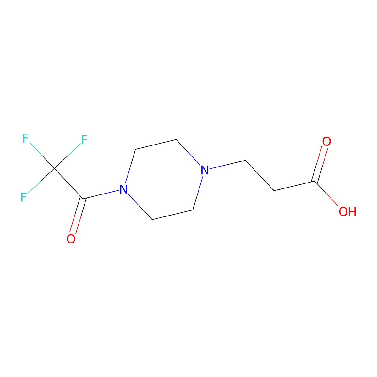 3-[4-(Trifluoroacetyl)piperazin-1-yl]propanoic acid molecular structure, CAS 1182953-95-2