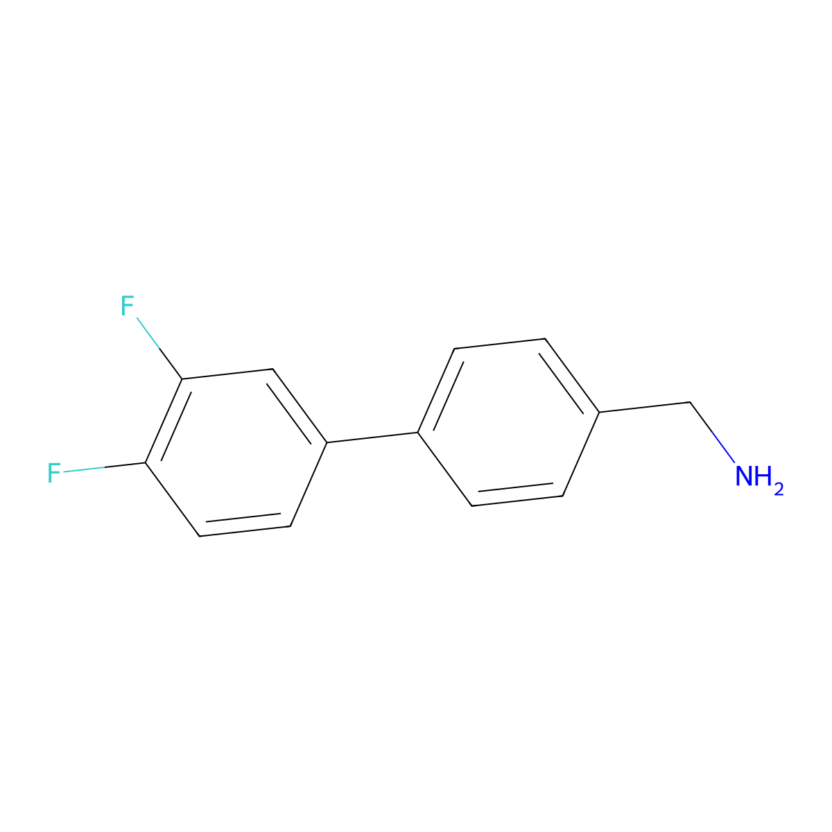 (3',4'-Difluoro-[1,1'-biphenyl]-4-YL)methanamine molecular structure, CAS 1182954-52-4