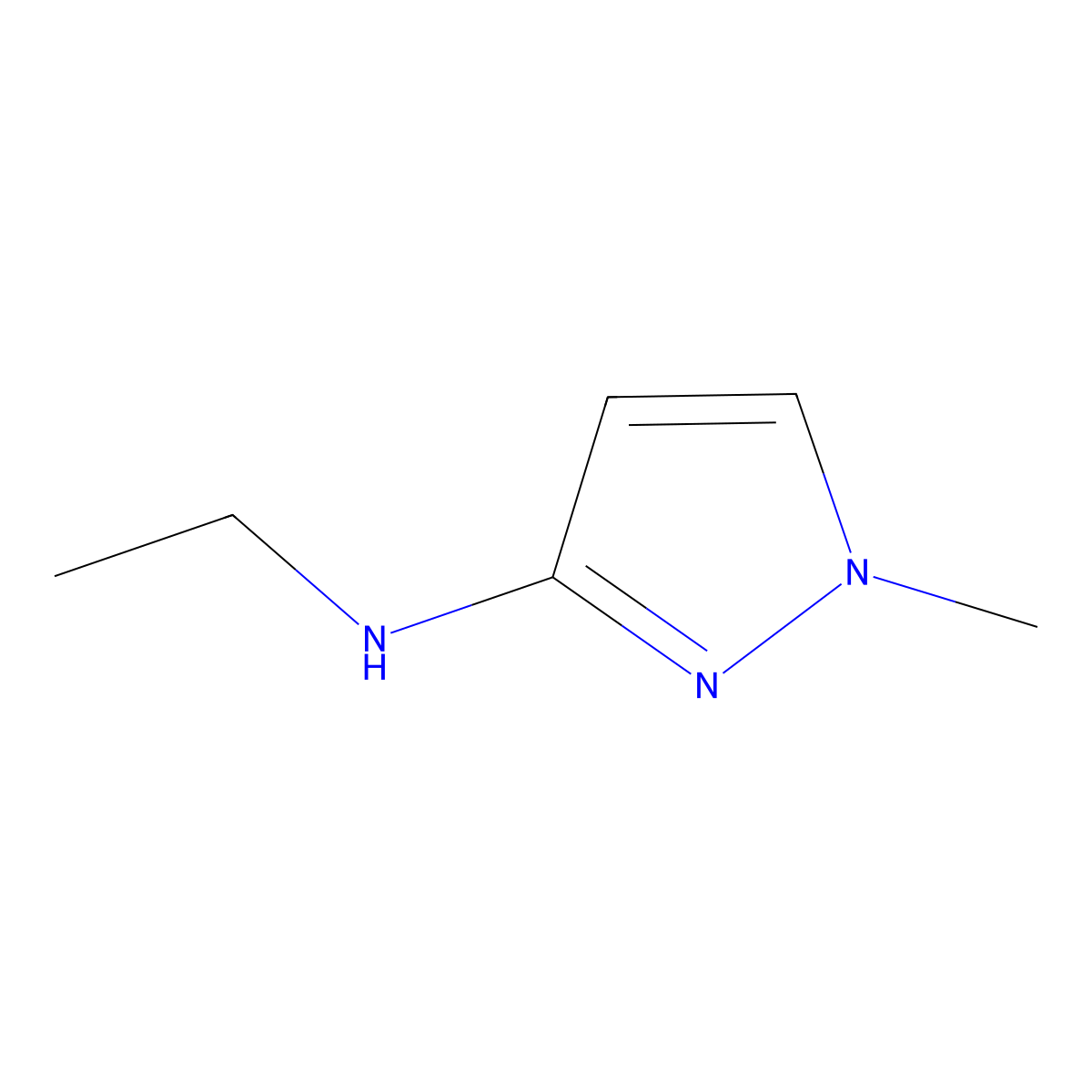 N-ethyl-1-methyl-1H-pyrazol-3-amine molecular structure, CAS 1182954-57-9