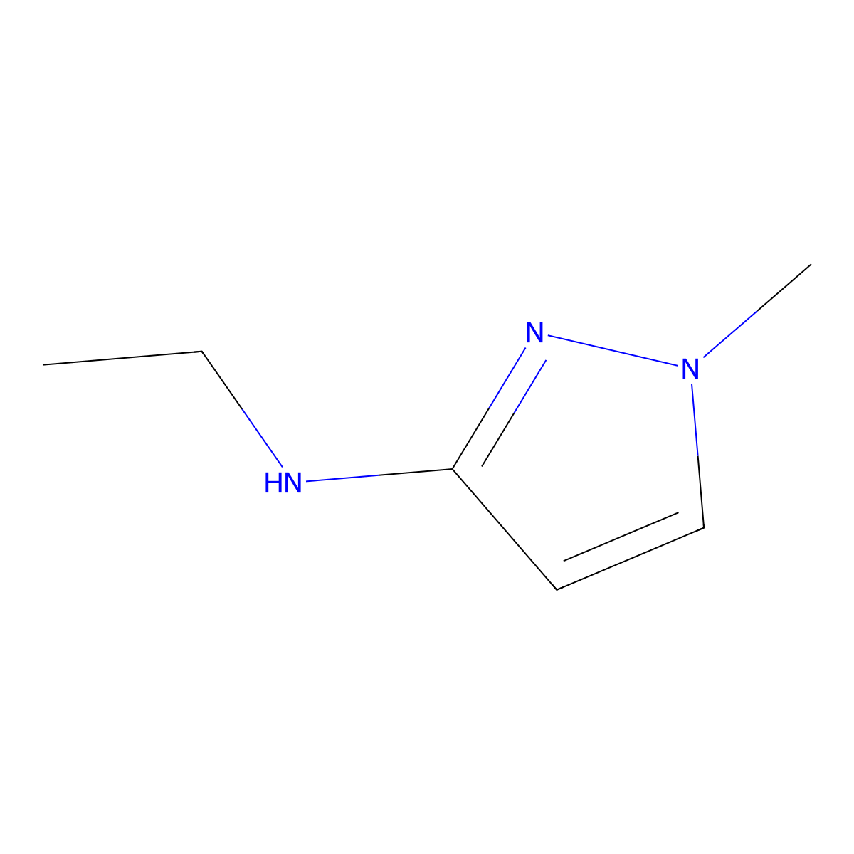 N-ethyl-1-methyl-1H-pyrazol-3-amine molecular structure, CAS 1182954-57-9