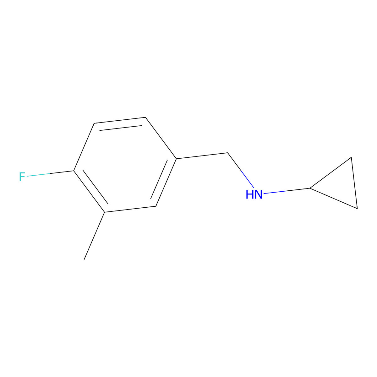 N-[(4-fluoro-3-methylphenyl)methyl]cyclopropanamine molecular structure, CAS 1182954-78-4