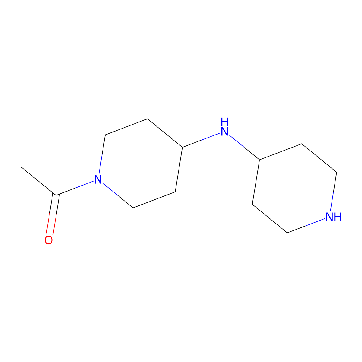 1-{4-[(Piperidin-4-yl)amino]piperidin-1-yl}ethan-1-one molecular structure, CAS 1182959-17-6