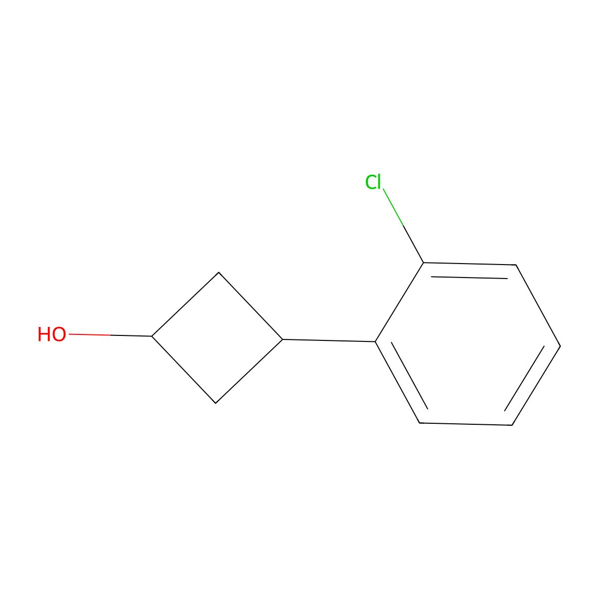 3-(2-Chlorophenyl)cyclobutanol molecular structure, CAS 1182960-42-4