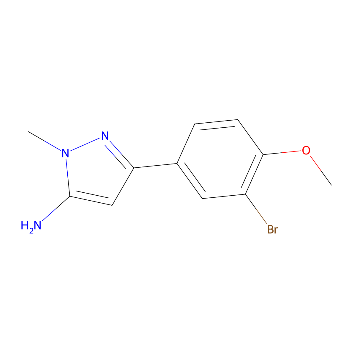 3-(3-Bromo-4-methoxyphenyl)-1-methyl-1h-pyrazol-5-amine molecular structure, CAS 1182961-37-0