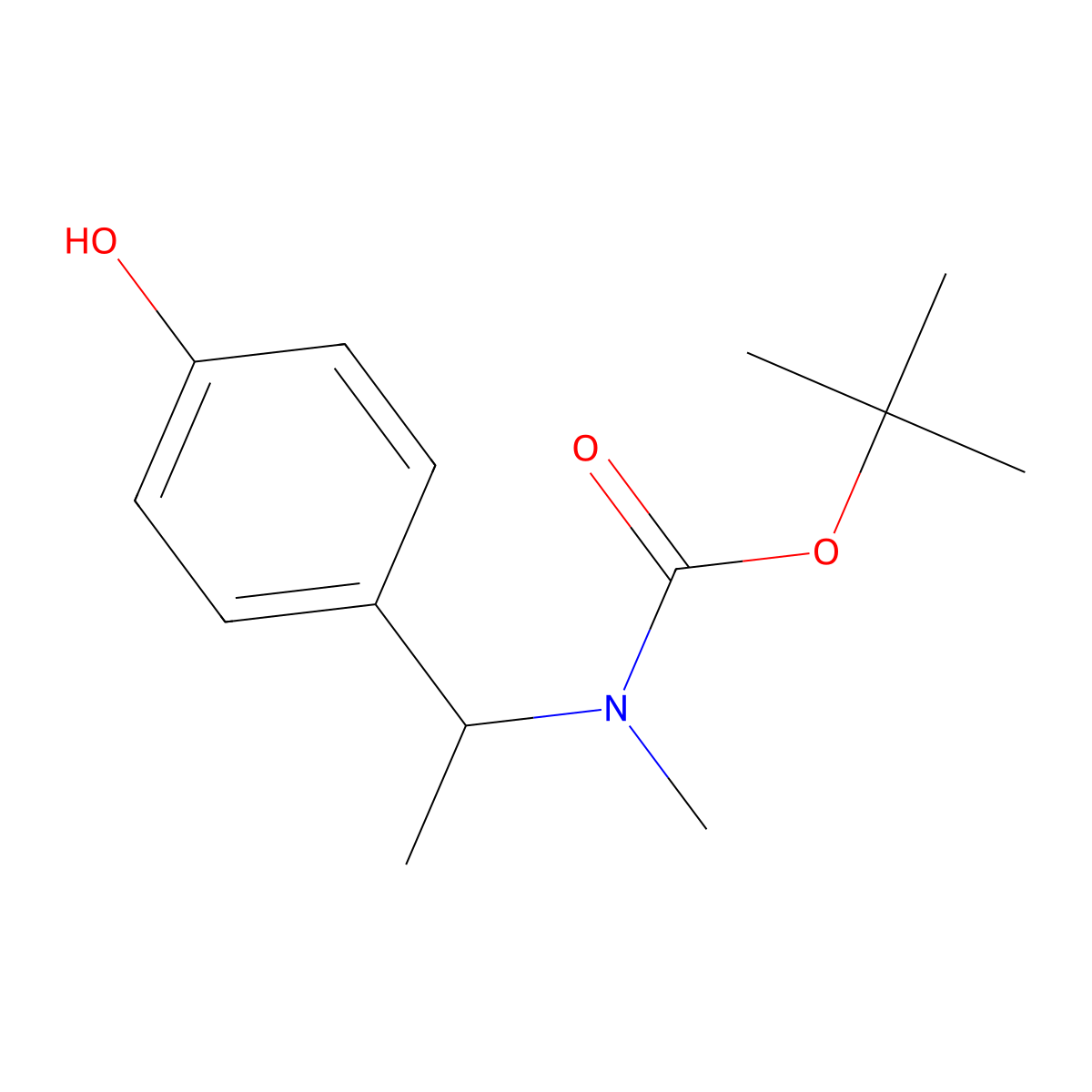 tert-butyl N-[1-(4-hydroxyphenyl)ethyl]-N-methylcarbamate molecular structure, CAS 1182961-55-2