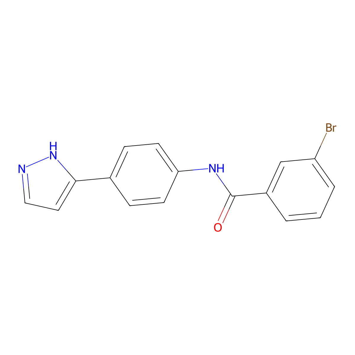 3-bromo-N-[4-(1H-pyrazol-3-yl)phenyl]benzamide molecular structure, CAS 1182963-41-2