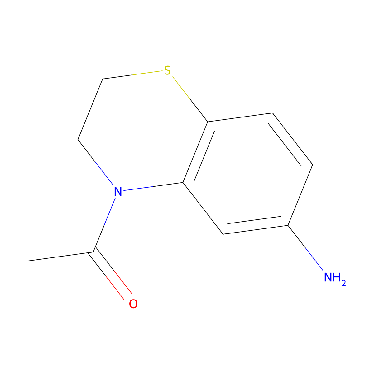 1-(6-amino-3,4-dihydro-2H-1,4-benzothiazin-4-yl)ethan-1-one molecular structure, CAS 1182966-52-4