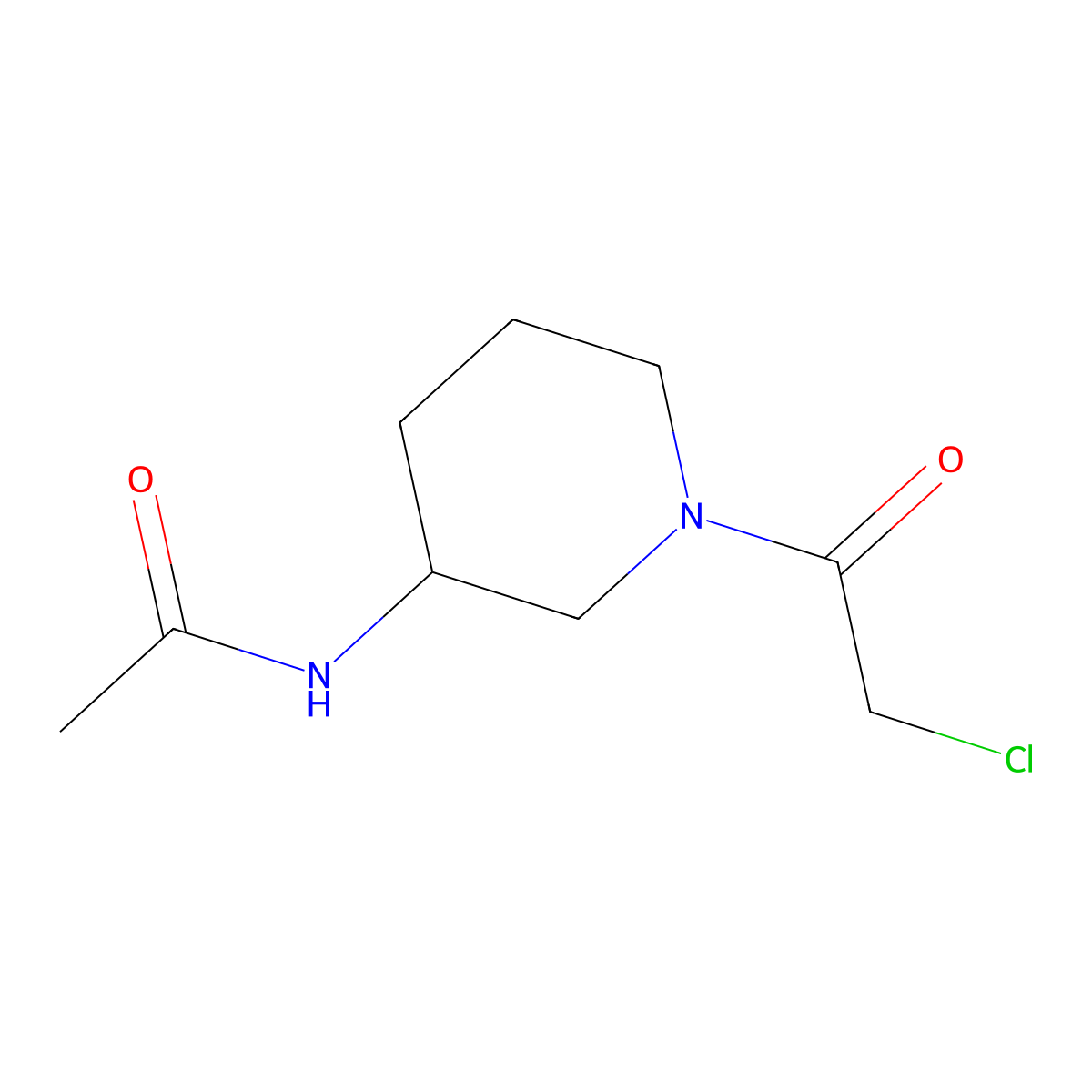 N-(1-(2-chloroacetyl)piperidin-3-yl)acetamide molecular structure, CAS 1182969-06-7