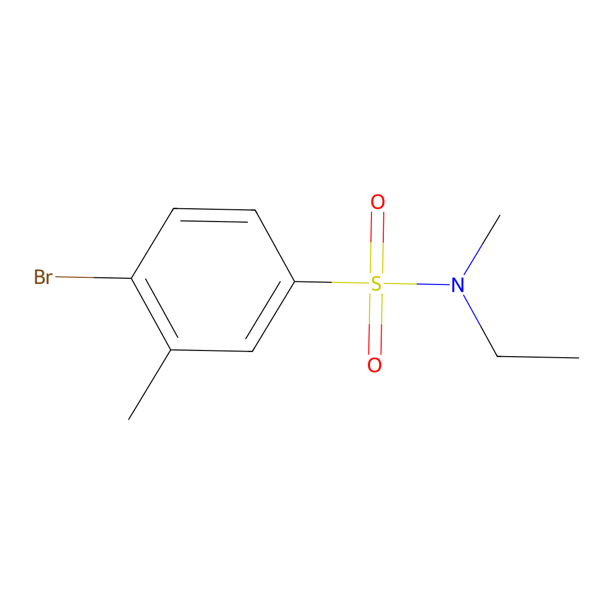 4-Bromo-N-ethyl-N,3-dimethylbenzene-1-sulfonamide molecular structure, CAS 1182970-56-4