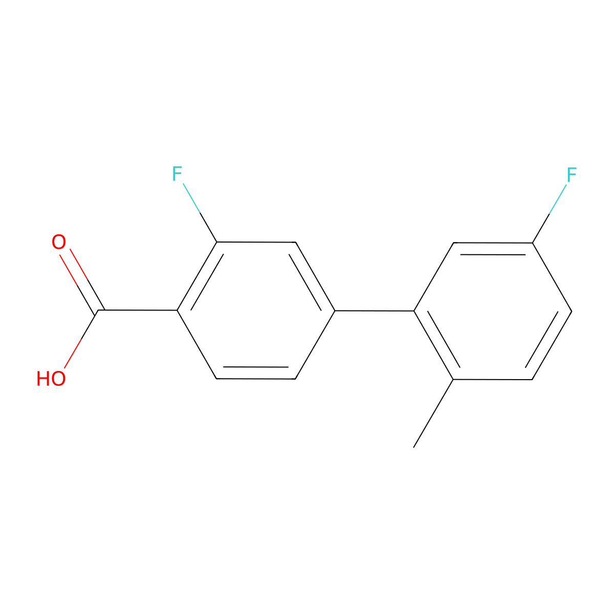 2-Fluoro-4-(5-fluoro-2-methylphenyl)benzoic acid molecular structure, CAS 1182977-19-0