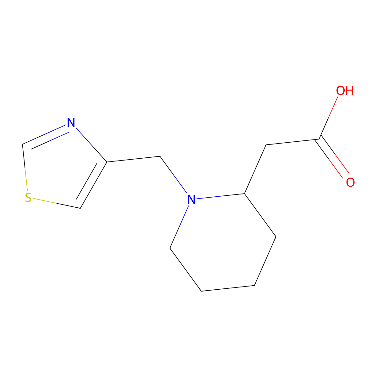1-(4-Thiazolylmethyl)-2-piperidineacetic acid molecular structure, CAS 1182977-21-4