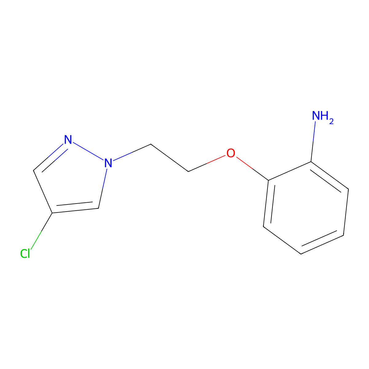 2-[2-(4-chloro-1H-pyrazol-1-yl)ethoxy]aniline molecular structure, CAS 1182977-83-8