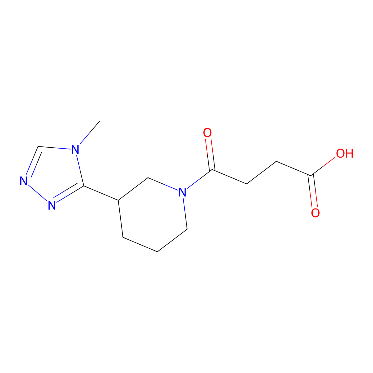 4-[3-(4-methyl-4H-1,2,4-triazol-3-yl)piperidin-1-yl]-4-oxobutanoic acid molecular structure, CAS 1182978-24-0