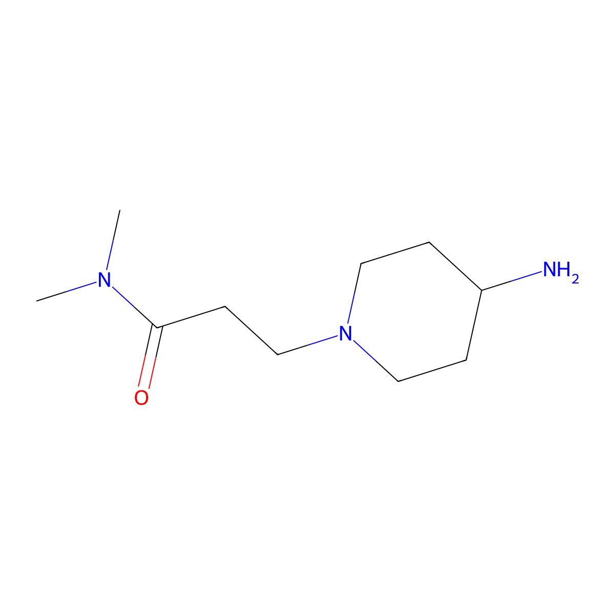 3-(4-aminopiperidin-1-yl)-N,N-dimethylpropanamide molecular structure, CAS 1182984-73-1
