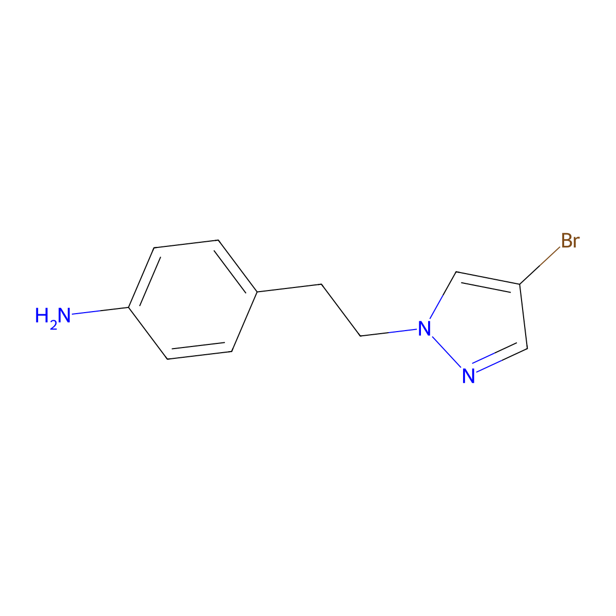 4-[2-(4-bromo-1H-pyrazol-1-yl)ethyl]aniline molecular structure, CAS 1182985-22-3