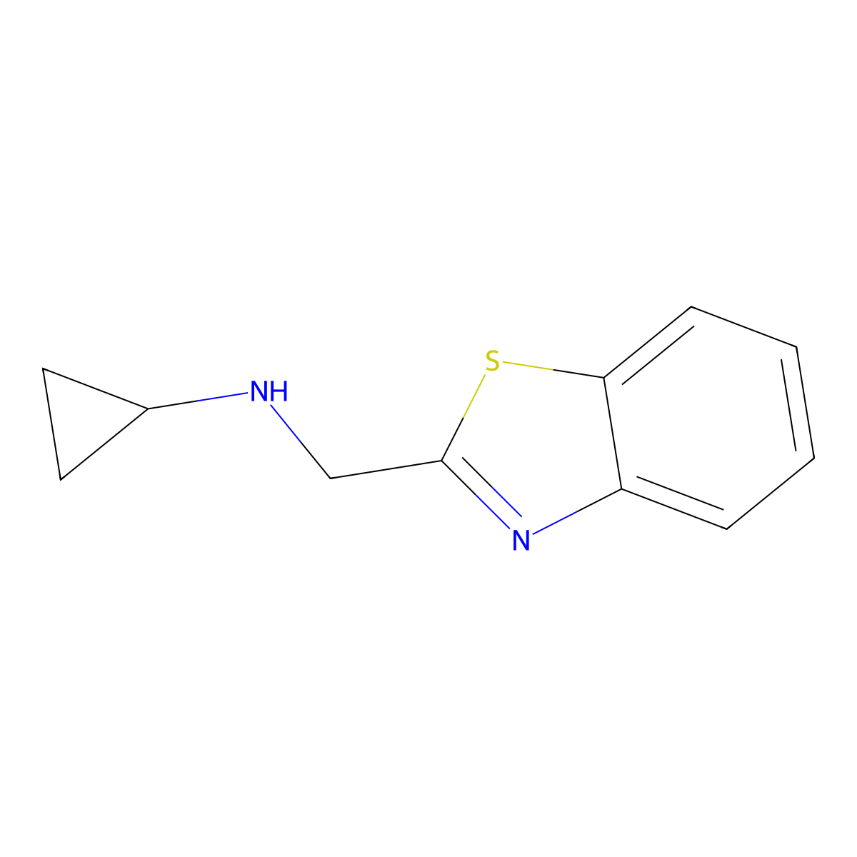N-[(1,3-benzothiazol-2-yl)methyl]cyclopropanamine molecular structure, CAS 1182986-24-8
