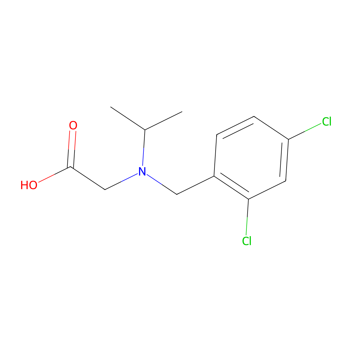 [(2,4-Dichloro-benzyl)-isopropyl-amino]-acetic acid molecular structure, CAS 1182986-98-6