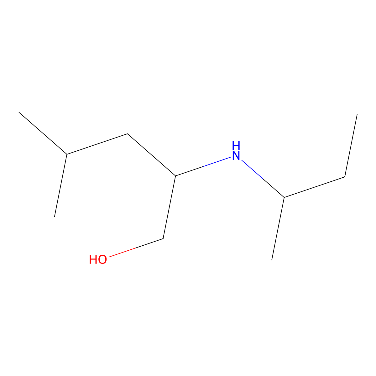 2-[(Butan-2-yl)amino]-4-methylpentan-1-ol molecular structure, CAS 1182987-04-7