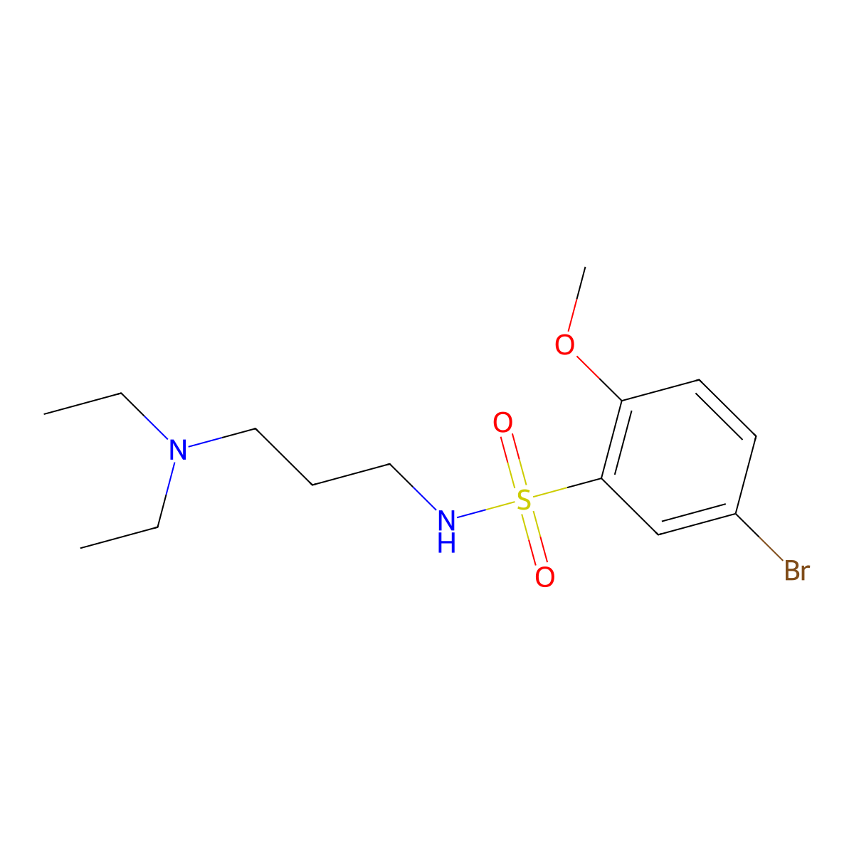 5-bromo-N-[3-(diethylamino)propyl]-2-methoxybenzenesulfonamide molecular structure, CAS 1182990-03-9