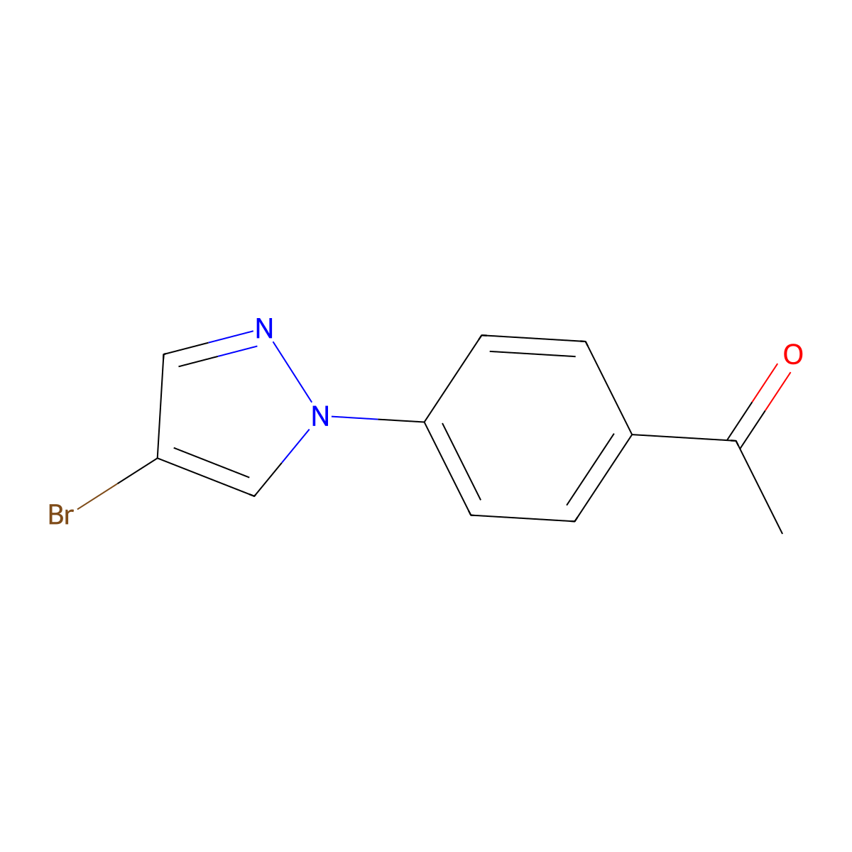 1-[4-(4-Bromo-1H-pyrazol-1-yl)phenyl]ethanone molecular structure, CAS 1182992-21-7