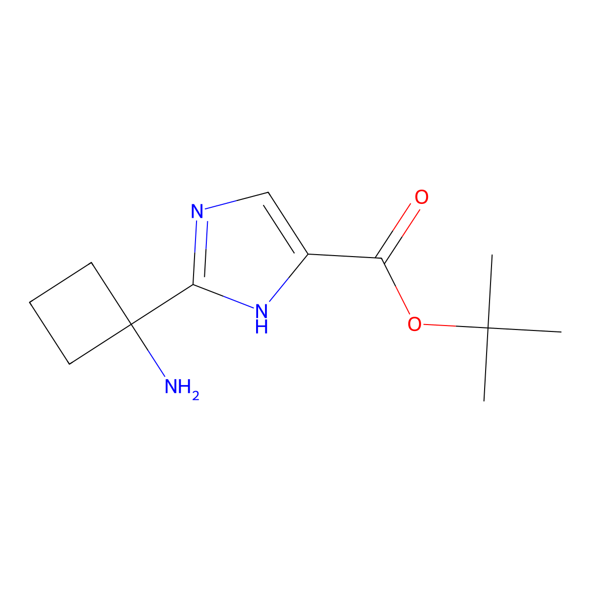 tert-butyl 2-(1-aminocyclobutyl)-1H-imidazole-4-carboxylate molecular structure, CAS 1182997-67-6