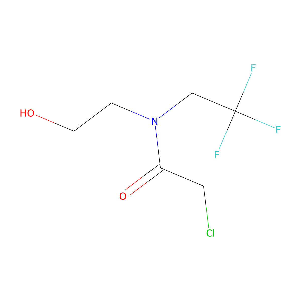 2-chloro-N-(2-hydroxyethyl)-N-(2,2,2-trifluoroethyl)acetamide molecular structure, CAS 1183001-67-3