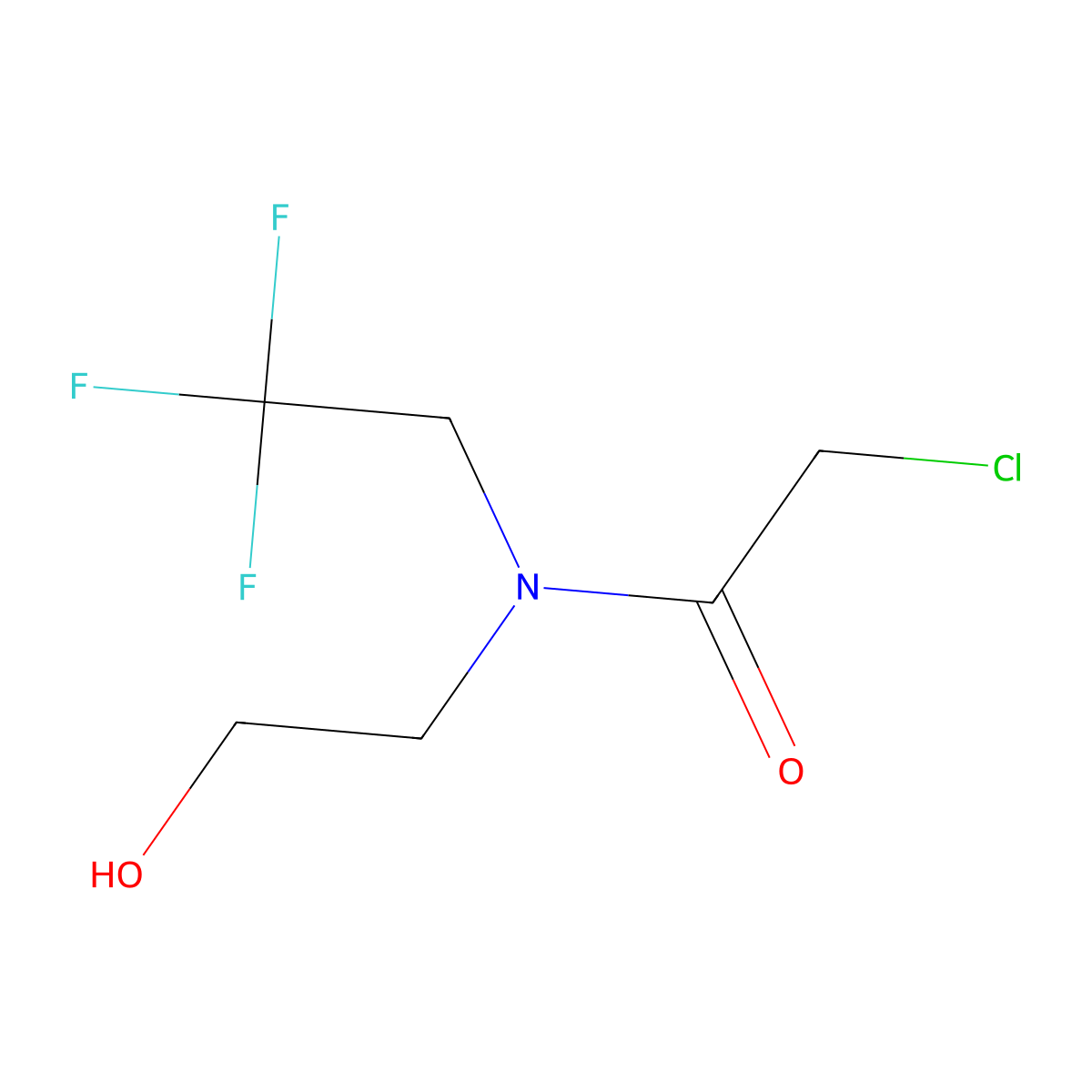 2-chloro-N-(2-hydroxyethyl)-N-(2,2,2-trifluoroethyl)acetamide molecular structure, CAS 1183001-67-3