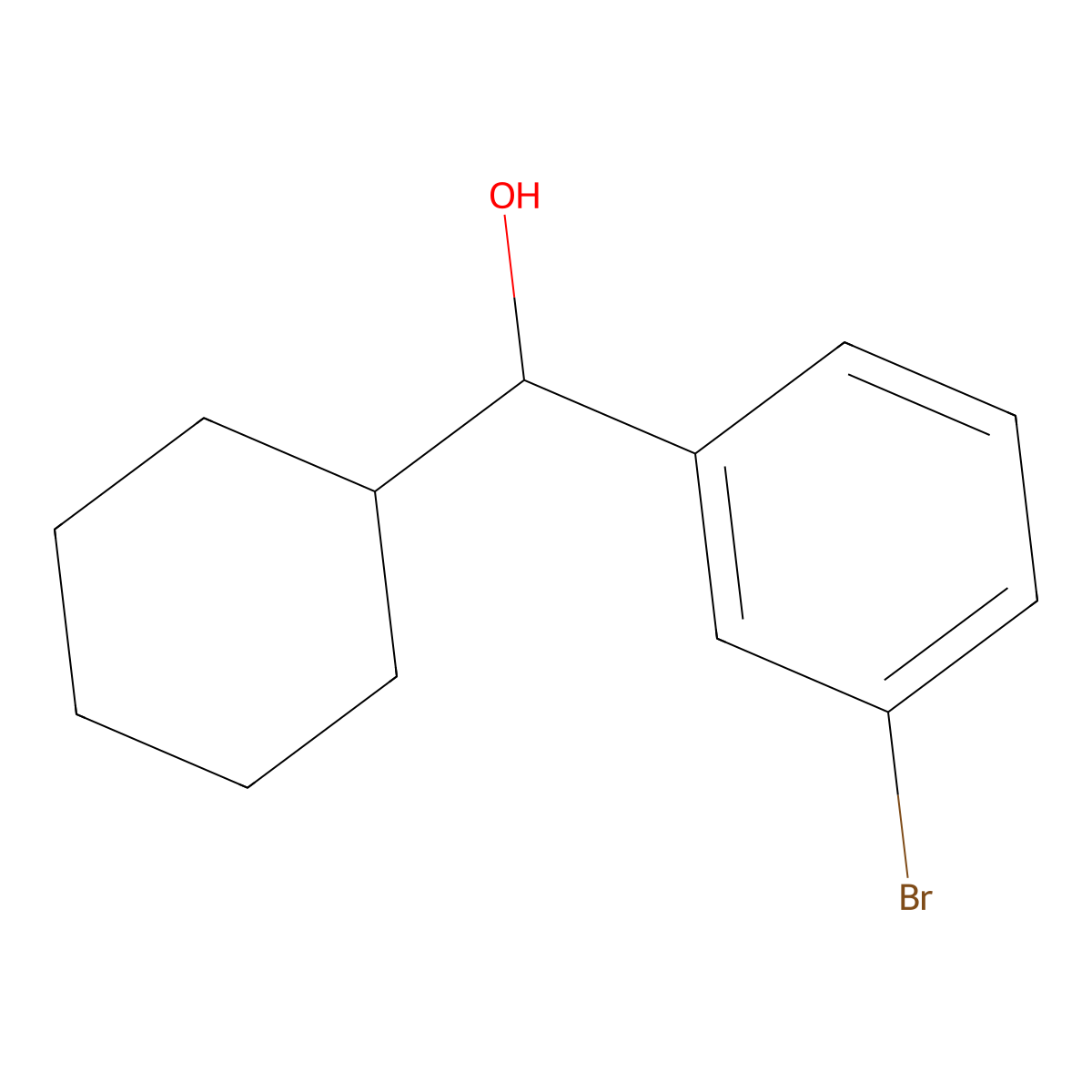 (3-Bromophenyl)(cyclohexyl)methanol molecular structure, CAS 1183010-95-8