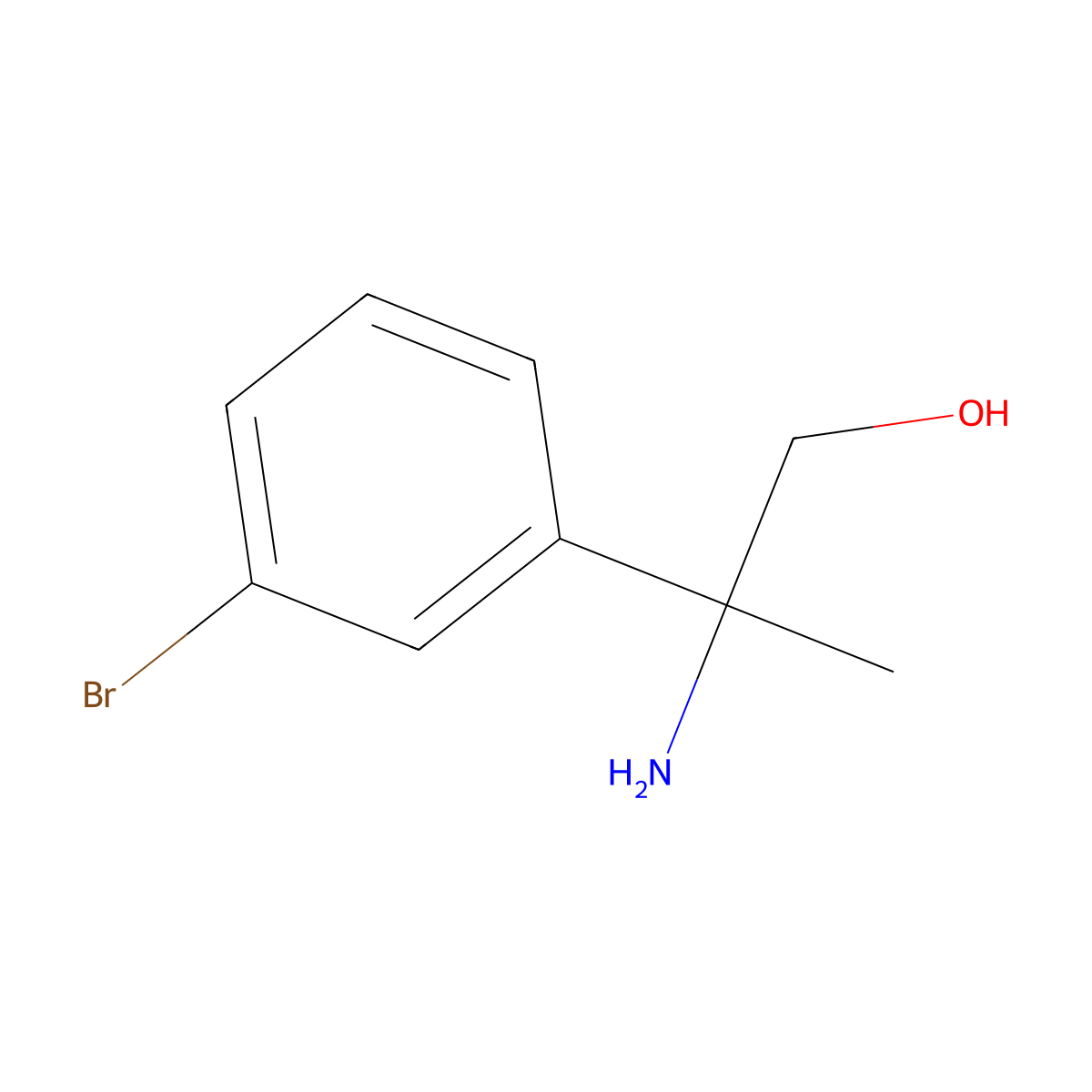 2-Amino-2-(3-bromophenyl)propan-1-ol molecular structure, CAS 1183013-69-5
