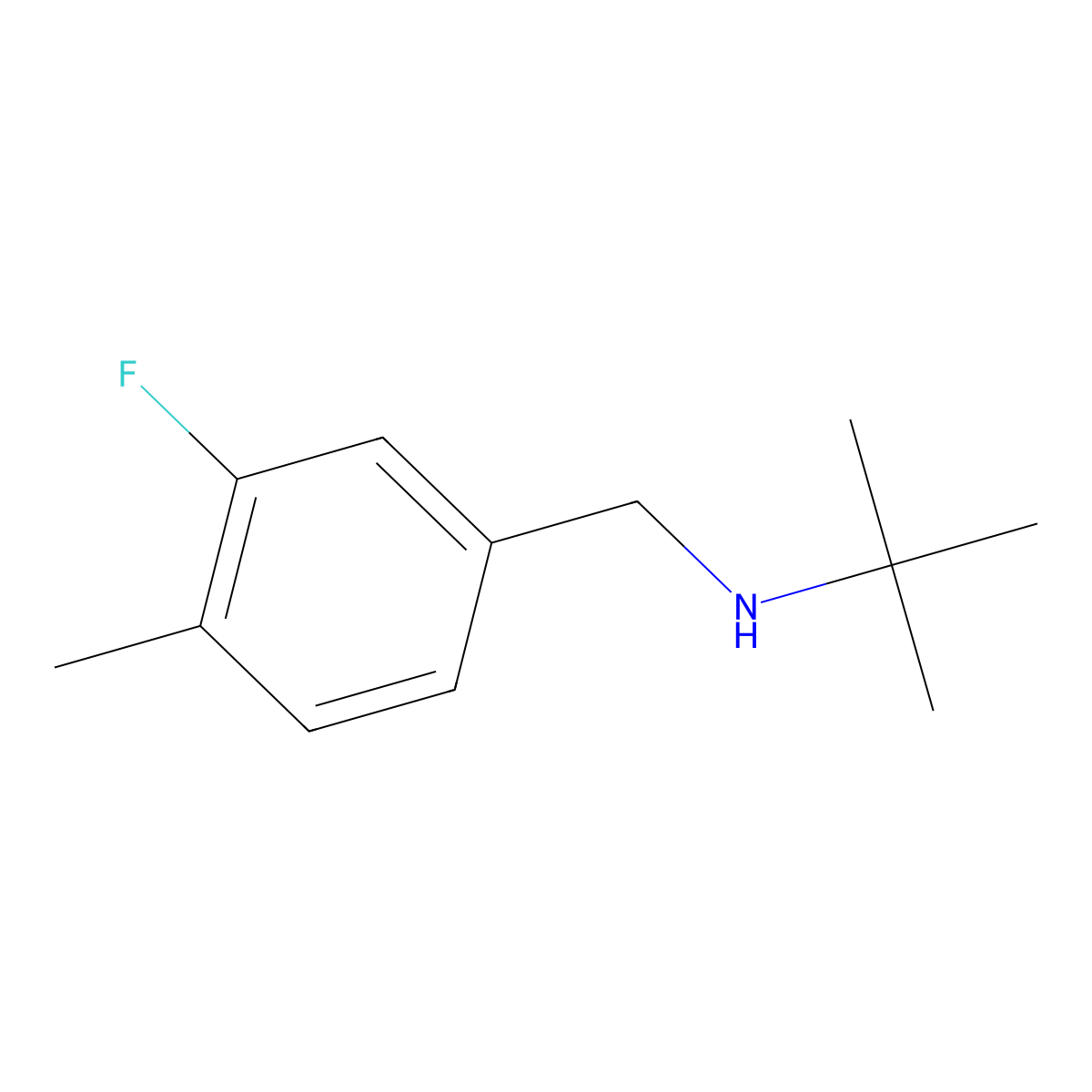 Tert-butyl[(3-fluoro-4-methylphenyl)methyl]amine molecular structure, CAS 1183013-91-3