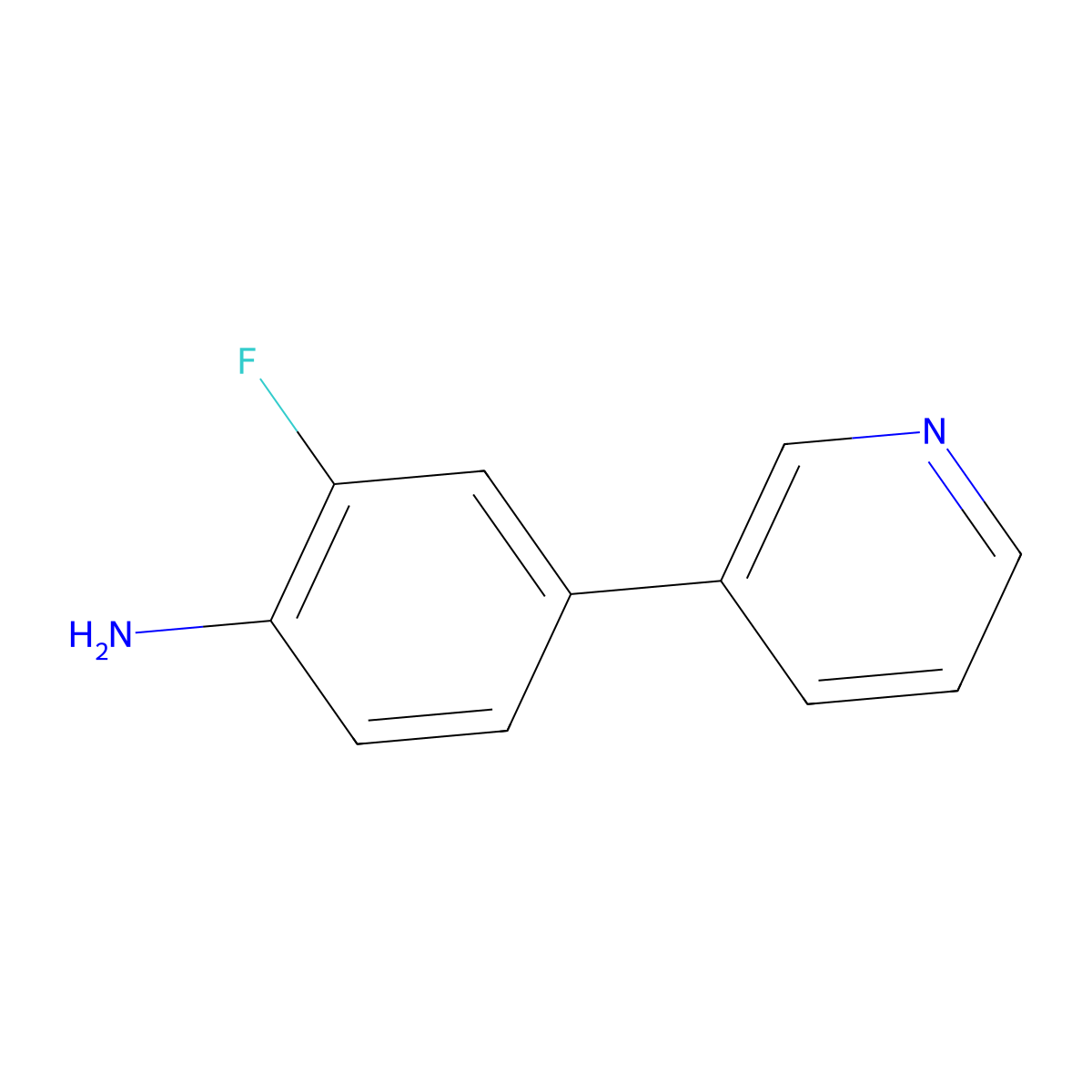 2-Fluoro-4-(3-pyridinyl)benzenamine molecular structure, CAS 1183019-43-3