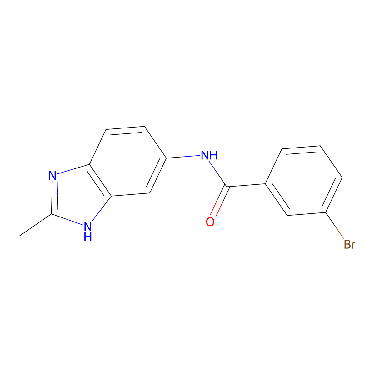 3-bromo-N-(2-methyl-1H-benzimidazol-5-yl)benzamide molecular structure, CAS 1183022-43-6